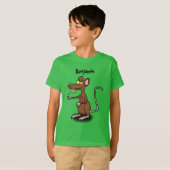 Cute brown rat duikt op cartoon t-shirt (Voorkant volledig)