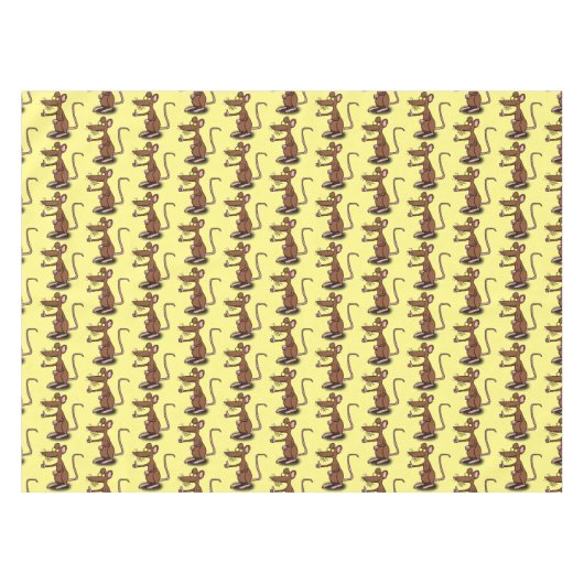 Cute brown rat duikt op cartoon tafelkleed (Voorkant (Horizontaal))