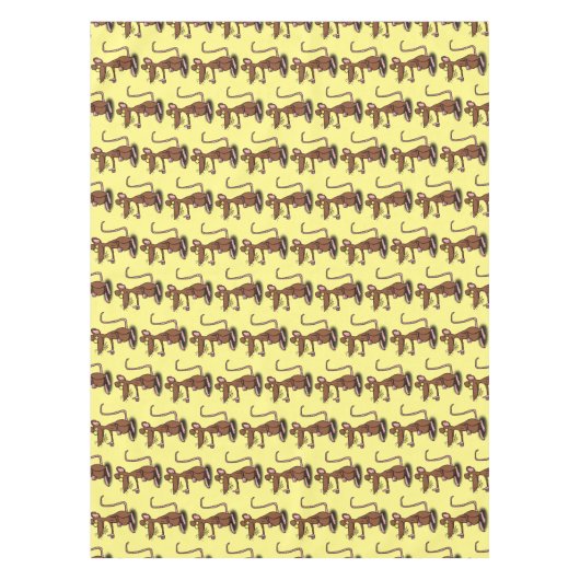 Cute brown rat duikt op cartoon tafelkleed (Voorkant)