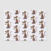 Cute brown rat duikt op cartoon tissuepapier (Voorkant)