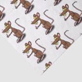 Cute brown rat duikt op cartoon tissuepapier (Detail)