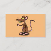 Cute brown rat duikt op cartoon visitekaartje (Achterkant)