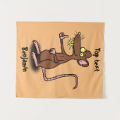 Cute brown rat duikt op cartoon wandkleed (Voorkant (horizontaal))