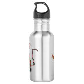 Cute brown rat duikt op cartoon waterfles  (Achterkant)