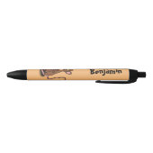 Cute brown rat duikt op cartoon zwarte inkt pen (Bodem)