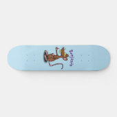 Cute brown rat thumbs up cartoon persoonlijk skateboard (Horizontaal)