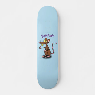 Cute brown rat thumbs up cartoon persoonlijk skateboard