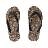 Cute Brown Red Green-kerstcadeautjes Kinder Teenslippers (Voetbed)