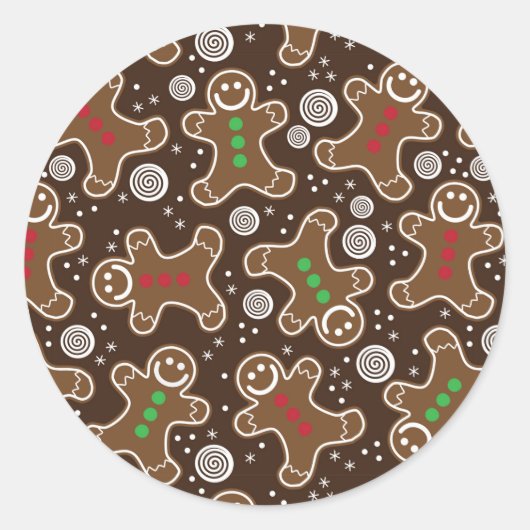 Cute Brown Red Green-kerstcadeautjes Ronde Sticker (Voorkant)