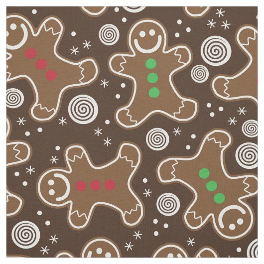 Cute Brown Red Green-kerstcadeautjes Stof (Swatch)