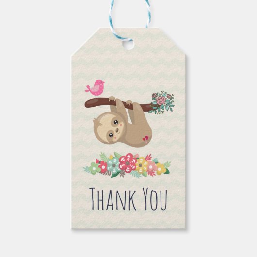 Cute Brown-sleuf onderaan bedankt Cadeaulabel (Voorkant)