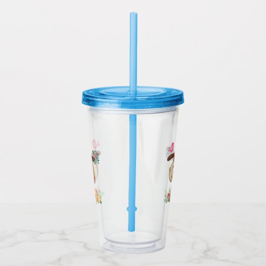 Cute Brown-sleuf ondersteboven Acryl Drinkbeker (Rechts)