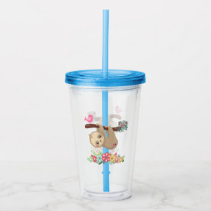 Cute Brown-sleuf ondersteboven Acryl Drinkbeker