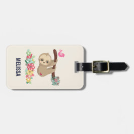 Cute Brown-sleuf ondersteboven Bagagelabel