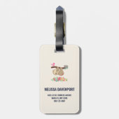 Cute Brown-sleuf ondersteboven Bagagelabel (Achterkant verticaal)