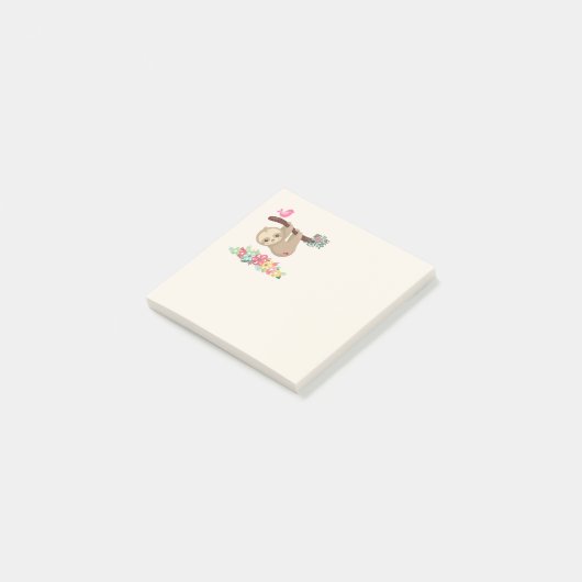 Cute Brown-sleuf ondersteboven Post-it® Notes (Schuin)