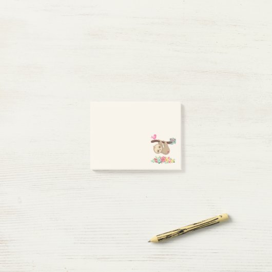 Cute Brown-sleuf ondersteboven Post-it® Notes (Op bureau)