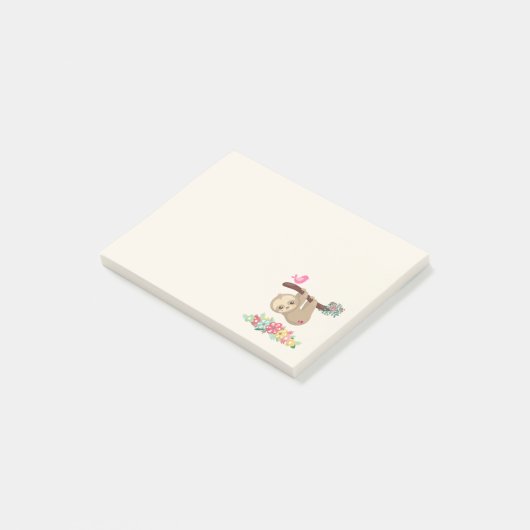 Cute Brown-sleuf ondersteboven Post-it® Notes (Schuin)