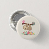 Cute Brown-sleuf ondersteboven Ronde Button 3,2 Cm (Voorkant /achterkant)