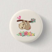 Cute Brown-sleuf ondersteboven Ronde Button 3,2 Cm (Voorkant)