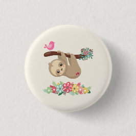 Cute Brown-sleuf ondersteboven Ronde Button 3,2 Cm