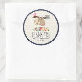 Cute Brown-sleuf ondersteboven Ronde Sticker (Tas)