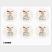 Cute Brown-sleuf ondersteboven Ronde Sticker (Vel)
