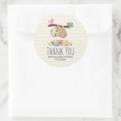 Cute Brown-sleuf ondersteboven Ronde Sticker (Tas)