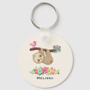 Cute Brown-sleuf ondersteboven Sleutelhanger