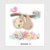 Cute Brown-sleuf ondersteboven Sticker (Vel)