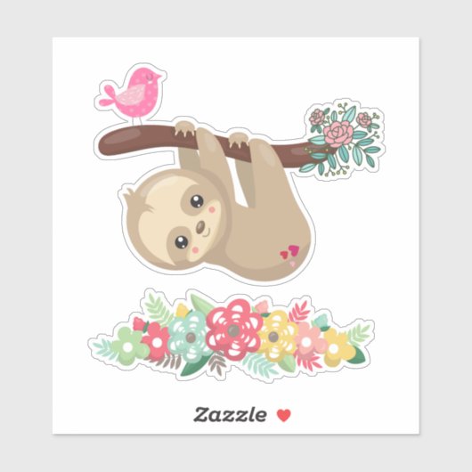 Cute Brown-sleuf ondersteboven Sticker (Vel)