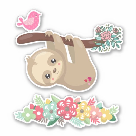 Cute Brown-sleuf ondersteboven Sticker (Voorkant)