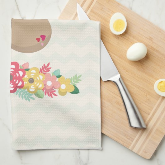 Cute Brown-sleuf ondersteboven Theedoek (Quarter Fold)