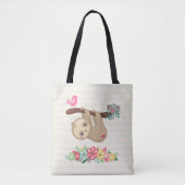 Cute Brown-sleuf ondersteboven Tote Bag (Voorkant)