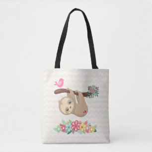 Cute Brown-sleuf ondersteboven Tote Bag
