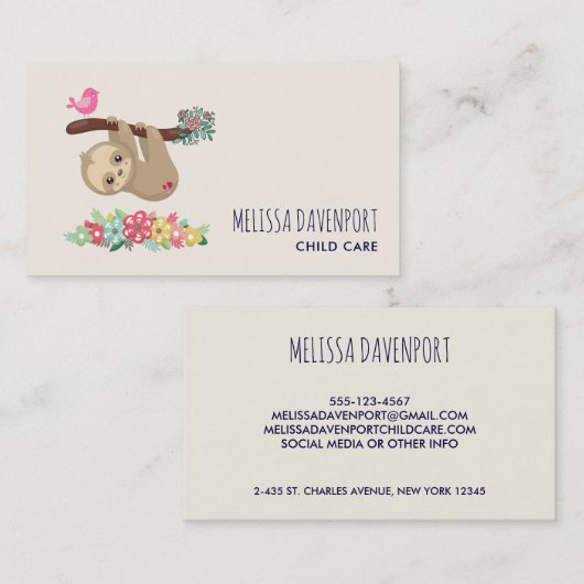 Cute Brown-sleuf ondersteboven Visitekaartje (Voorkant / Achterkant)