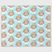 Cute Brown Sloth, Meditatie op een Cloud Pattern Cadeaupapier (Vlak)