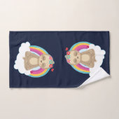 Cute Brown Sloth, Meditating on a Cloud Bad Handdoek (Handdoek)