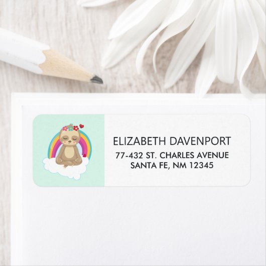 Cute Brown Sloth, Meditating on a Cloud Etiket (Insitu)