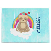 Cute Brown Sloth, Meditating on a Cloud Groot Cadeauzakje (Voorkant)