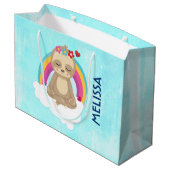 Cute Brown Sloth, Meditating on a Cloud Groot Cadeauzakje (Achterkant Gekanteld)