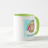 Cute Brown Sloth, Meditating on a Cloud Mok (Voorkant rechts)