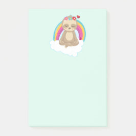 Cute Brown Sloth, Meditating on a Cloud Post-it® Notes