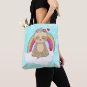 Cute Brown Sloth, Meditating on a Cloud Tote Bag (Dichtbij)