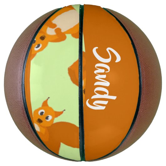 Cute brown squirrel patroon basketbal (Verticaal)