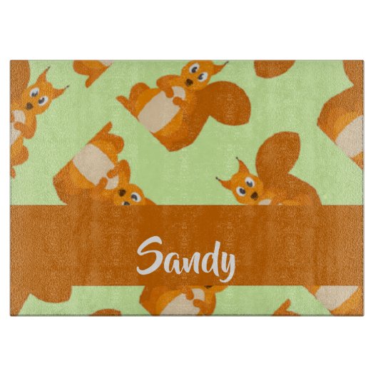 Cute brown squirrel patroon snijplank (Voorkant)