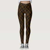 Cute Brown Sugar Gingham Tartan Patroon Leggings (Voorkant)