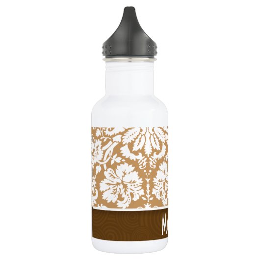 Cute Brown, Tan Damask Waterfles (Links)