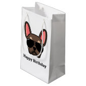 Cute Brown Tan French Bulldog Small Gift Bag Klein Cadeauzakje (Achterkant Gekanteld)
