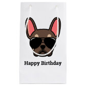 Cute Brown Tan French Bulldog Small Gift Bag Klein Cadeauzakje (Voorkant)